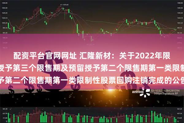 配资平台官网网址 汇隆新材：关于2022年限制性股票激励计划首次授予第三个限售期及预留授予第二个限售期第一类限制性股票回购注销完成的公告