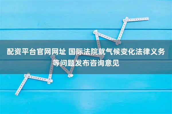 配资平台官网网址 国际法院就气候变化法律义务等问题发布咨询意见
