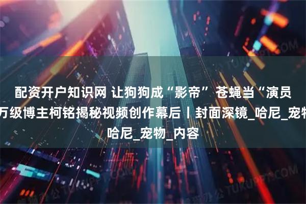 配资开户知识网 让狗狗成“影帝” 苍蝇当“演员”？千万级博主柯铭揭秘视频创作幕后丨封面深镜_哈尼_宠物_内容